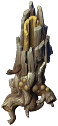 Faint petrified rootwood