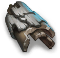 Faint petrified rootwood