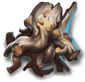 Faint petrified rootwood